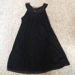 Adorable black chiffon swing dress
